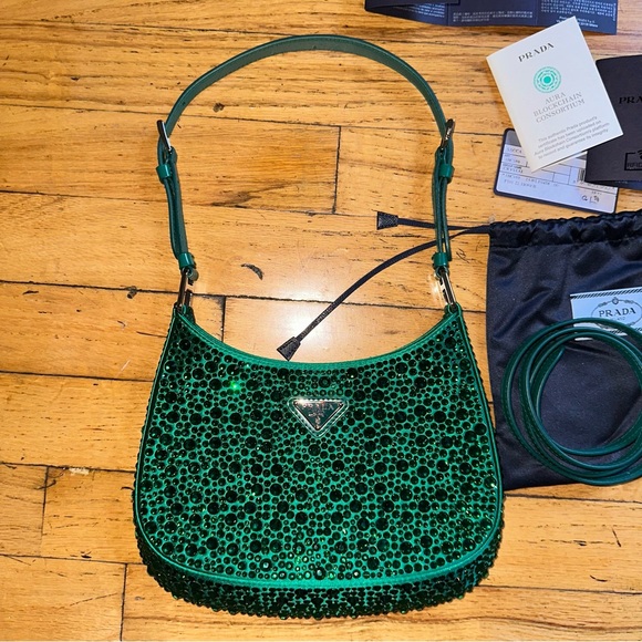 Prada mini satin cleo with crystals NWT - Picture 8 of 9